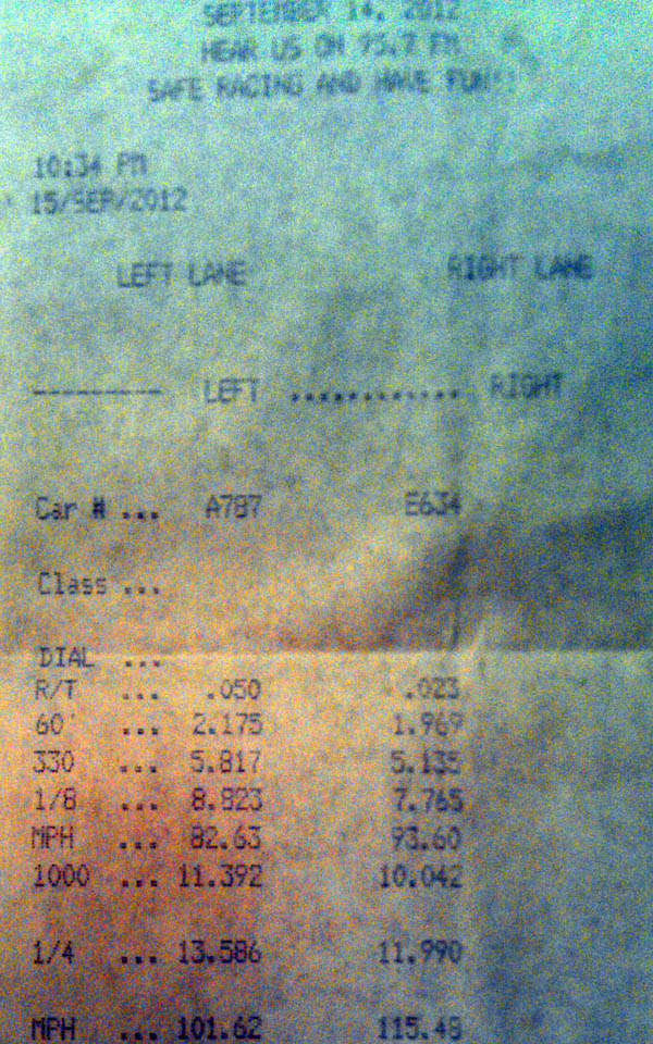 1991  Honda Civic CRX dx Timeslip Scan